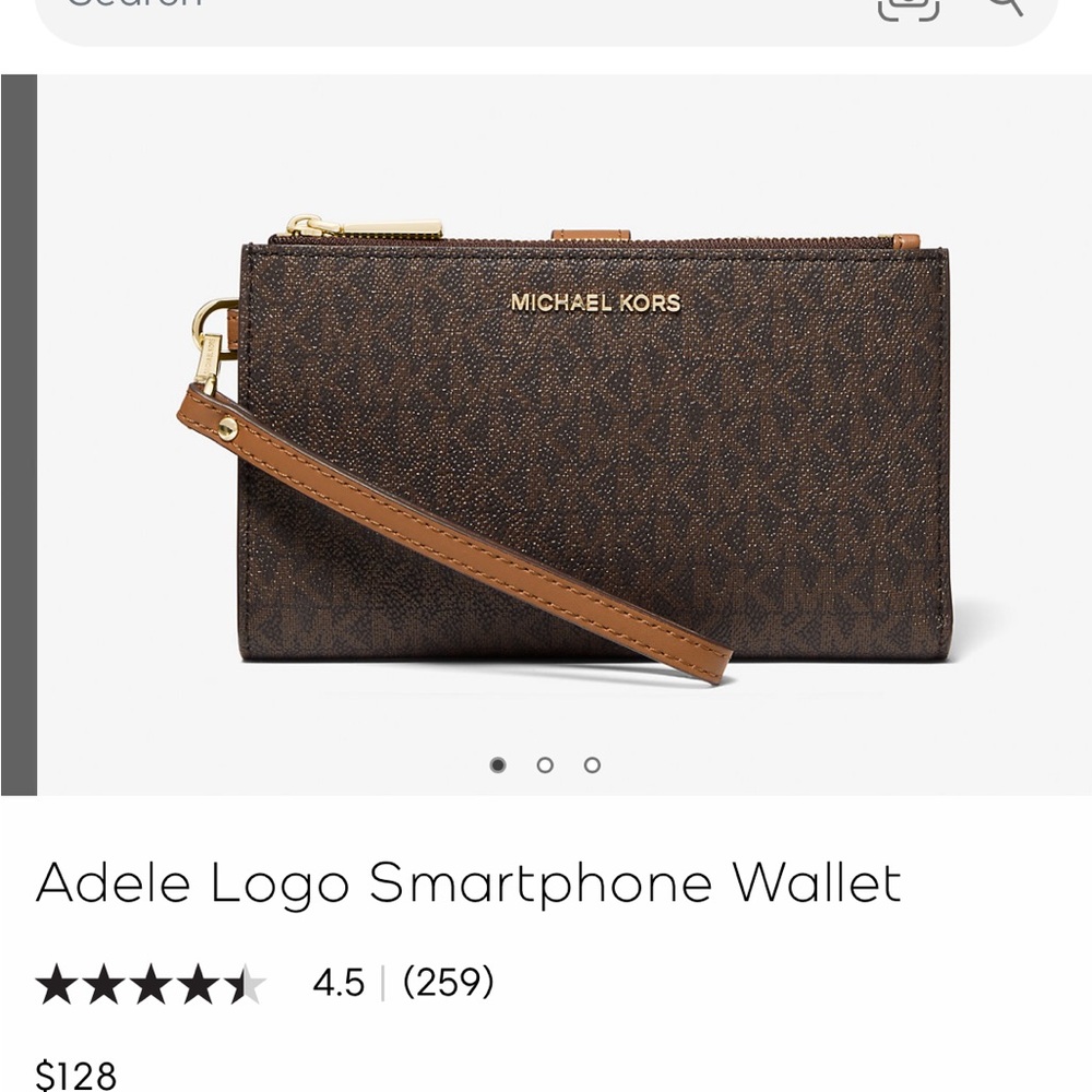 NWOT Michael Kors Adele Logo Smartphone Wallet